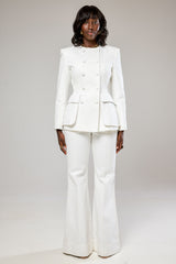 LINCOLN TAILORED BLAZER IN WHITE DENIM