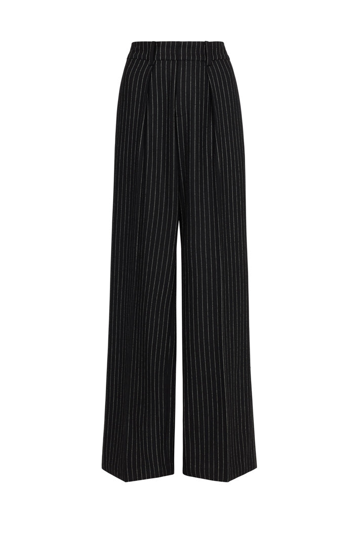 LONDON PINSTRIPED PANTS IN BLACK