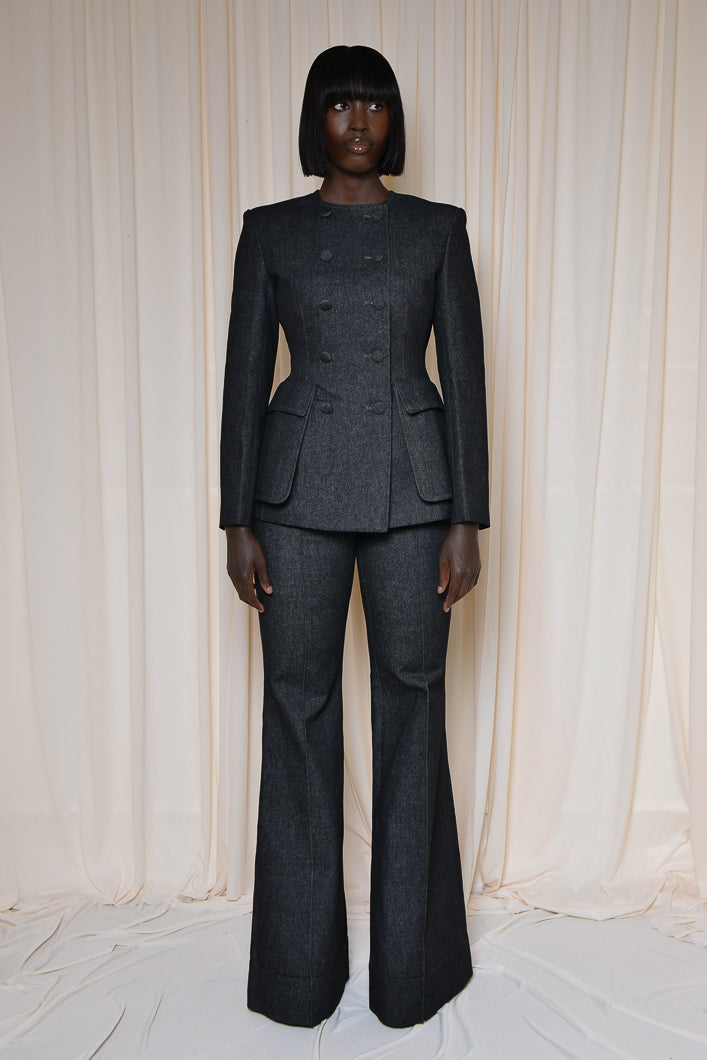 LINCOLN TAILORED BLAZER IN BLACK DENIM