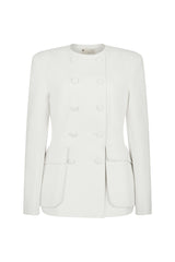 LINCOLN TAILORED BLAZER IN WHITE DENIM