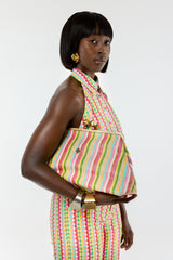 ODENSE CLUTCH BAG IN RAFFIA MULTICOLOUR