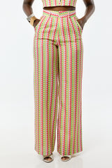 MALI PANTS IN MIDI MULTI DIAMONDS