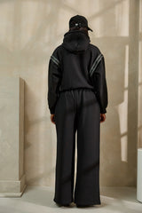 MIYAKO WIDE LEG LUXE PANTS IN BLACK AND GREY