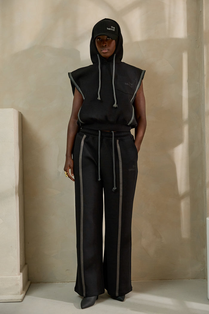 MIYAKO LUXE HYBRID HOODIE IN BLACK AND GREY – THE KEMIST
