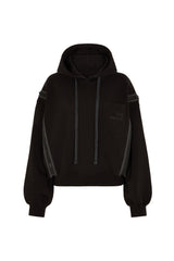 MIYAKO LUXE HYBRID HOODIE IN BLACK AND GREY