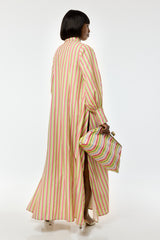 MODENA MAXI FLARED SHIRT DRESS IN SMALL MULTI DIAMONDS
