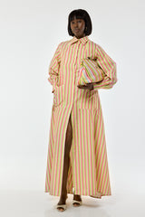 MODENA MAXI FLARED SHIRT DRESS IN SMALL MULTI DIAMONDS