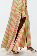 MODENA MAXI FLARED SHIRT DRESS IN SMALL MULTI DIAMONDS