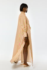 MODENA MAXI FLARED SHIRT DRESS IN SMALL MULTI DIAMONDS