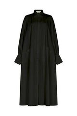 MODENA MAXI FLARED SHIRT DRESS IN BLACK