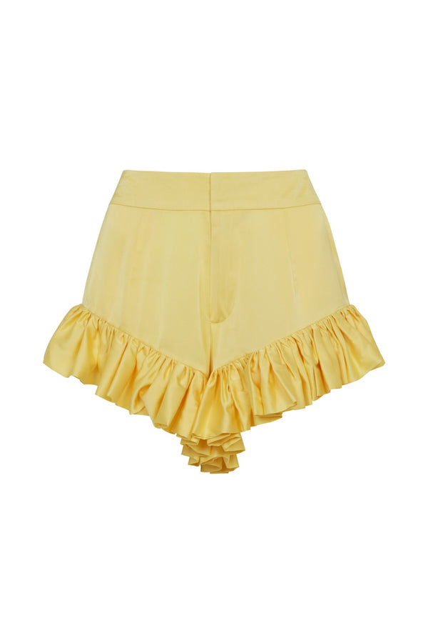 NEGRIL RUFFLED SHORTS IN YELLOW