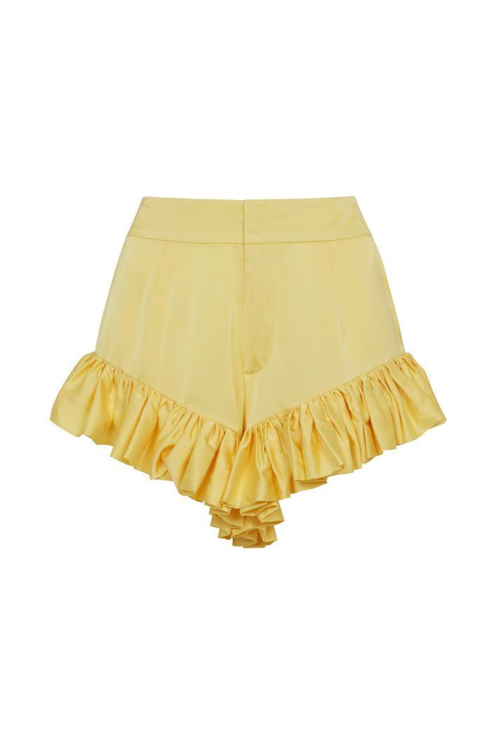NEGRIL RUFFLED SHORTS IN YELLOW