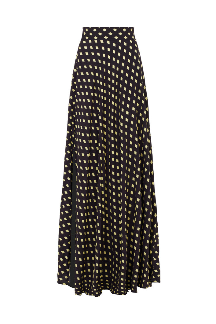GIRONA SIDE SLIT MAXI SKIRT IN ORAPA PRINT