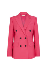 PERRIS DOUBLE BREASTED TAILORED BLAZER IN PINK