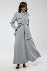 PERTH PINSTRIPE MAXI UMBRELLA SKIRT