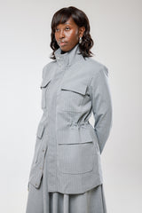 PERTH PINSTRIPE MULTI-POCKET FIELD JACKET