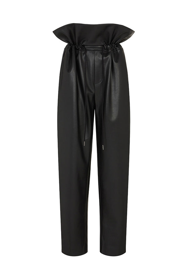 PRAGUE FAUX LEATHER PAPER BAG STYLE PANTS
