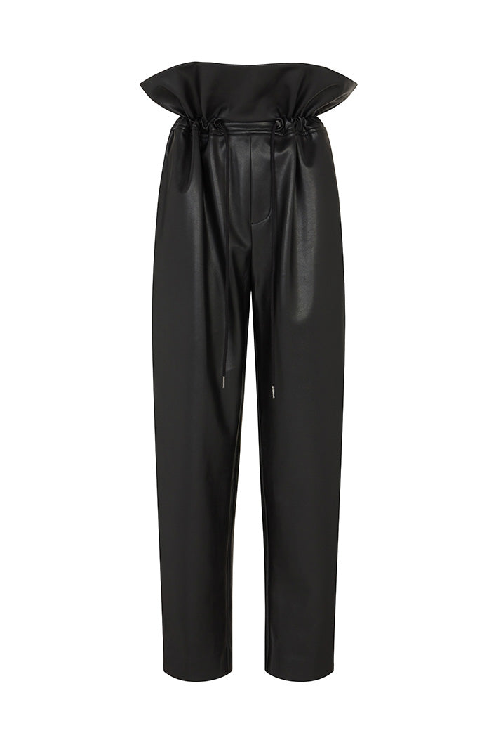PRAGUE FAUX LEATHER PAPER BAG STYLE PANTS