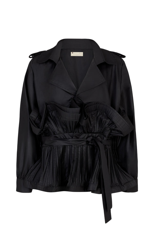 PRISTINA STRUCTURED MAC SHIRT IN BLACK