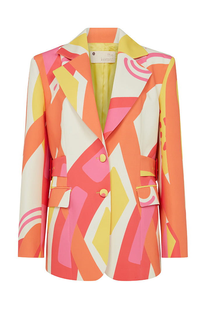 RIO SIDE BELT BLAZER IN KAYSERI PRINT