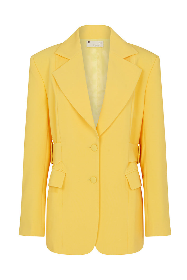 RIO SIDE BELT BLAZER IN YELLOW