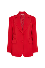 RIO SIDE BELT BLAZER IN RED