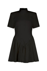 ROMA BASQUE DRESS IN BLACK