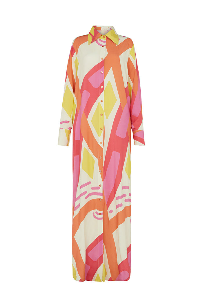 SAMOA MAXI SHIRT DRESS IN KAYSERI PRINT