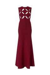 SEDONA CUT OUT KNIT DRESS IN BURGUNDY