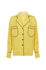 SEOUL PIPED LAPEL SHIRT IN YELLOW