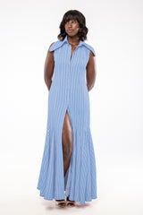 SOFIA SLEEVELESS MAXI DRESS IN BLUE