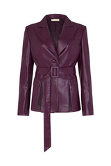 SURREY PELLE SIDE SLIT BLAZER IN PURPLE