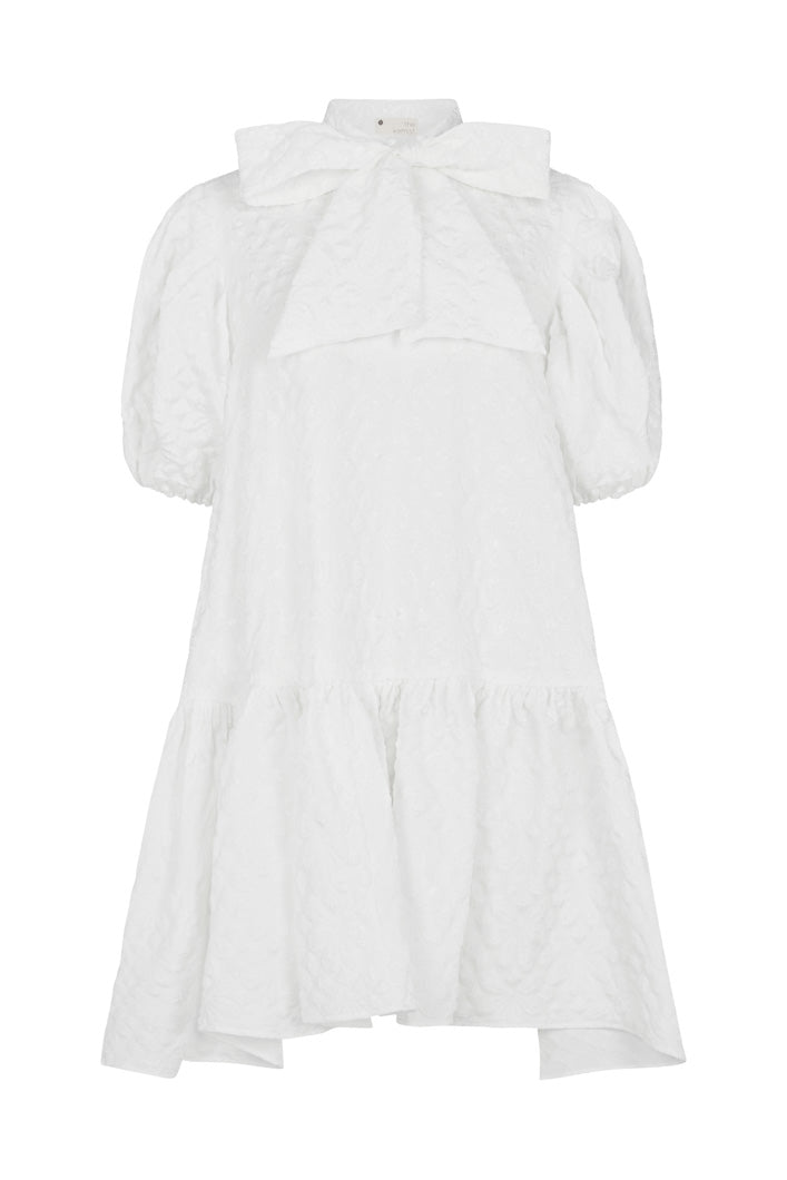 ANCONA A-LINE PUFF SLEEVE DRESS IN WHITE