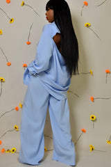 BASEL WIDE LEG PANTS IN BLUE
