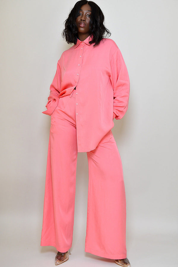 BASEL WIDE LEG PANTS IN PINK