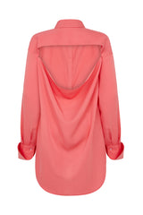 BASEL SEMI BACKLESS SHIRT DRESS IN PINK