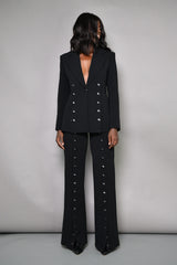 BELGRADE BUTTONS STRAIGHT LEG PANTS IN BLACK