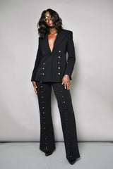 BELGRADE BUTTONS STRAIGHT LEG PANTS IN BLACK
