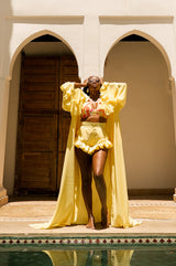 NEGRIL RUFFLED SHORTS IN YELLOW