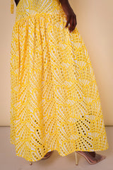 CAIRO BRODERIE ANGLAISE MAXI SUNDRESS IN YELLOW