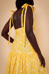 CAIRO BRODERIE ANGLAISE MAXI SUNDRESS IN YELLOW