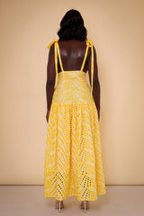 CAIRO BRODERIE ANGLAISE MAXI SUNDRESS IN YELLOW