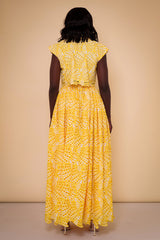 CAIRO BRODERIE ANGLAISE MAXI SKIRT IN YELLOW