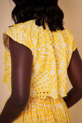 CAIRO BRODERIE ANGLAISE CROPPED SHIRT IN YELLOW