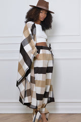 CARDIFF WOOLLEN PANTS IN BROWN AND CREAM