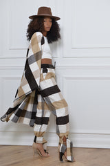 CARDIFF WOOLLEN PANTS IN BROWN AND CREAM