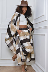CARDIFF WOOLLEN PANTS IN BROWN AND CREAM