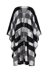 CARDIFF WOOLLEN PONCHO IN BLACK AND WHITE