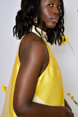 DELPHI HALTERNECK DRESS IN YELLOW