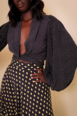 GIRONA TIE UP BACKLESS TOP IN ORAPA PRINT